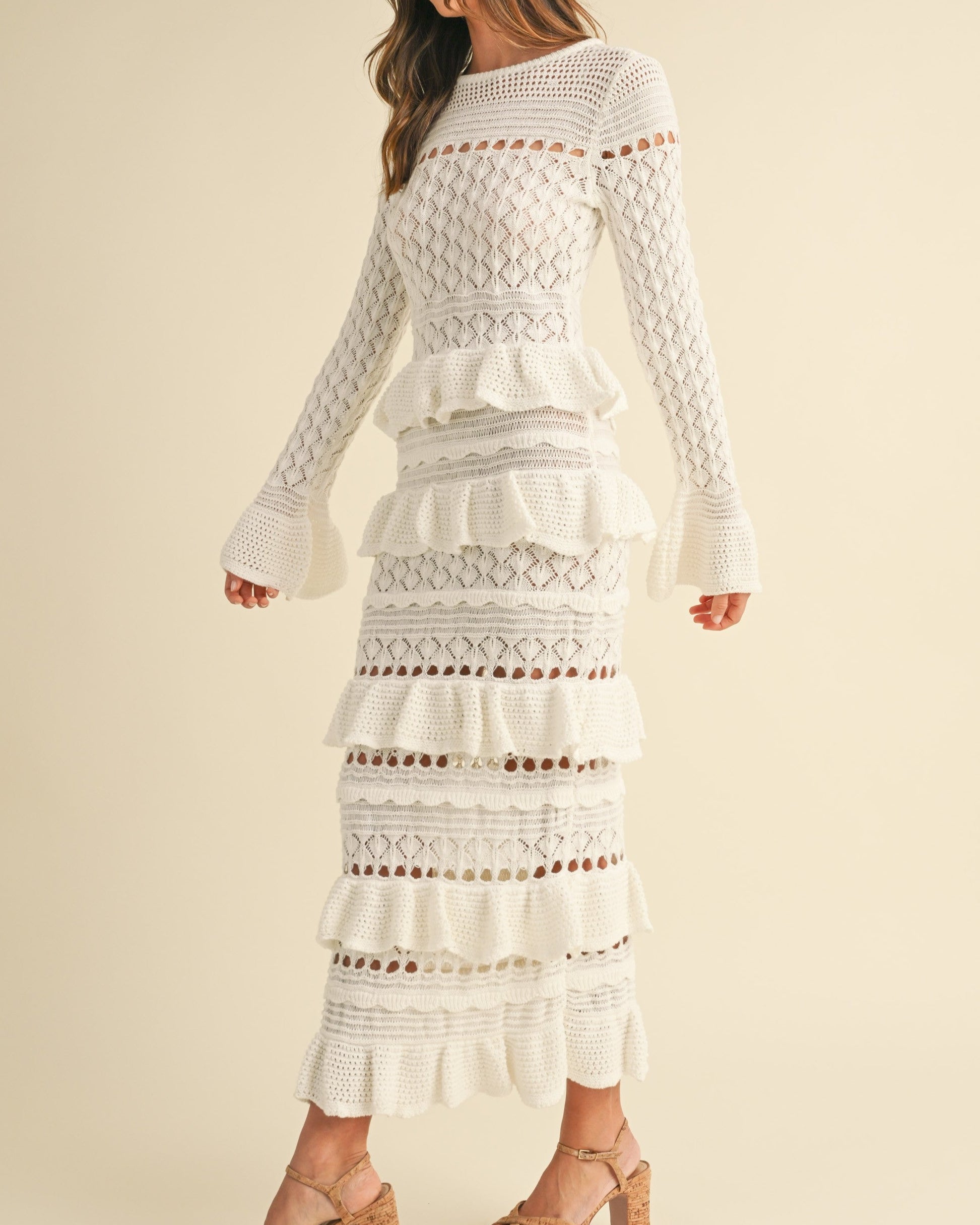 Buttercream Tiered Maxi Dress  Lucky Coast Boutique