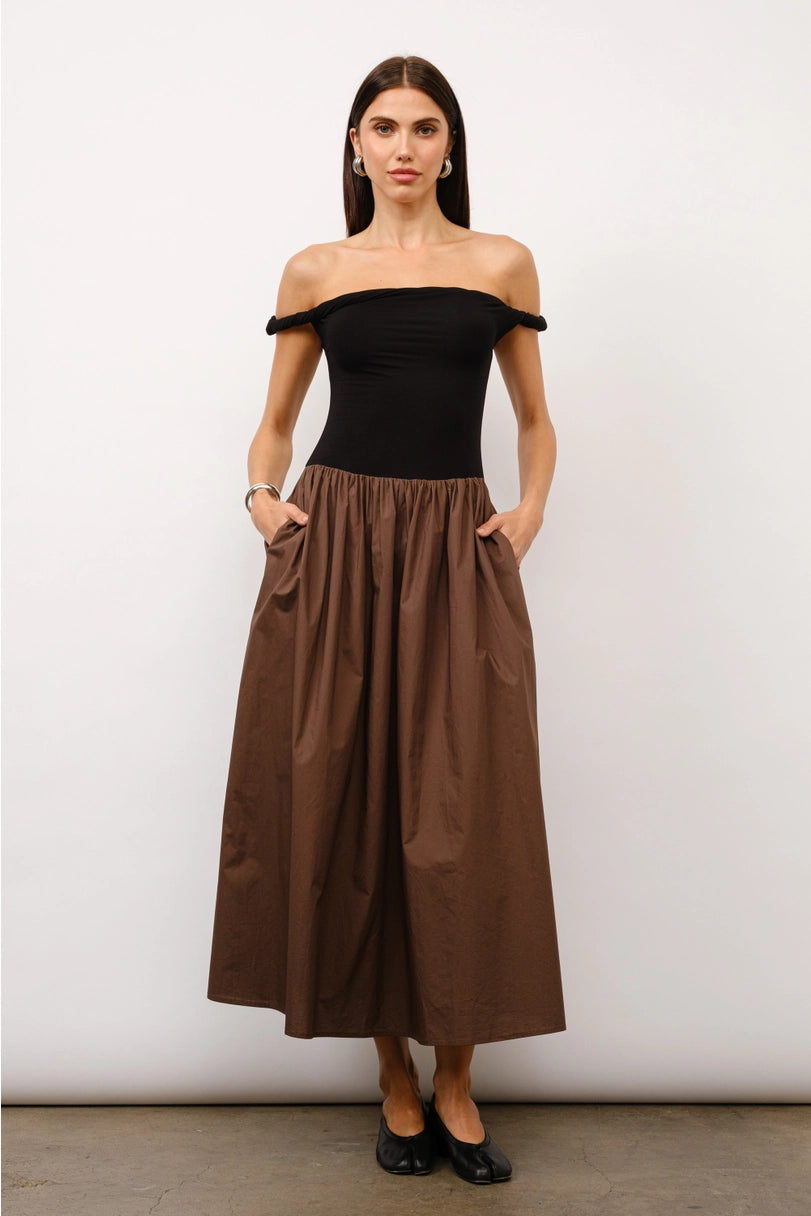 Ella Mixed Media Maxi Dress